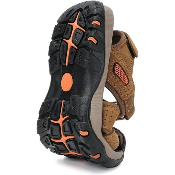 FLARUT Mens Hiking Sandals Closed Toe Leather Water Shoes Outdoor Trail Sport main image 5
